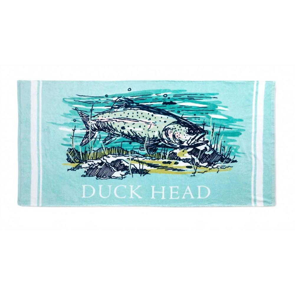 NEW DUCK HEAD trout beach towel in blue